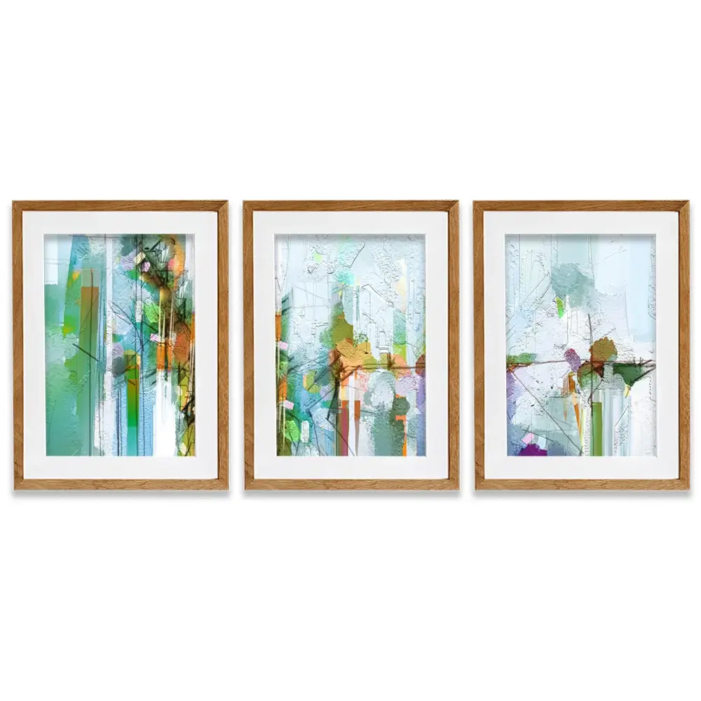 Green Framed Art Print Trio Green Framed Art Print Trio wall art product pluie_r / Shutterstock