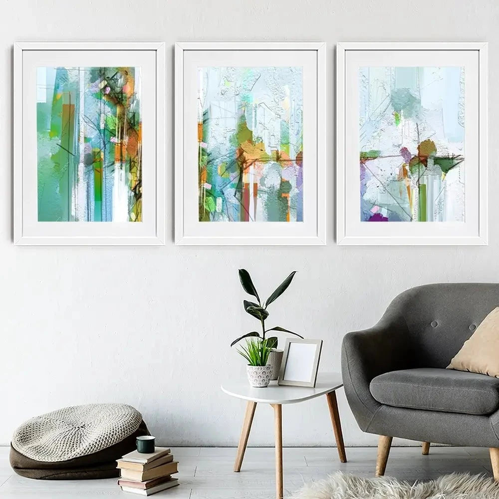 Green Framed Art Print Trio Green Framed Art Print Trio wall art product pluie_r / Shutterstock