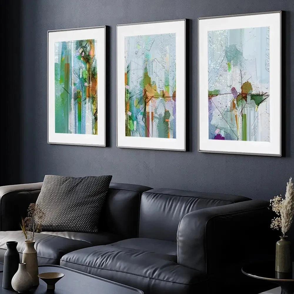 Green Framed Art Print Trio Green Framed Art Print Trio wall art product pluie_r / Shutterstock