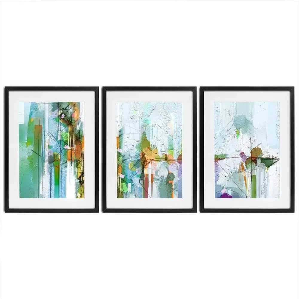 Green Framed Art Print Trio Green Framed Art Print Trio wall art product pluie_r / Shutterstock