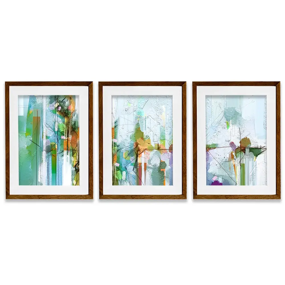 Green Framed Art Print Trio Green Framed Art Print Trio wall art product pluie_r / Shutterstock