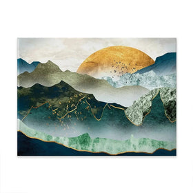 Green Golden Mountains By Sunset Canvas Print Green Golden Mountains By Sunset Canvas Print wall art product Cesar_Torres / Shutterstock