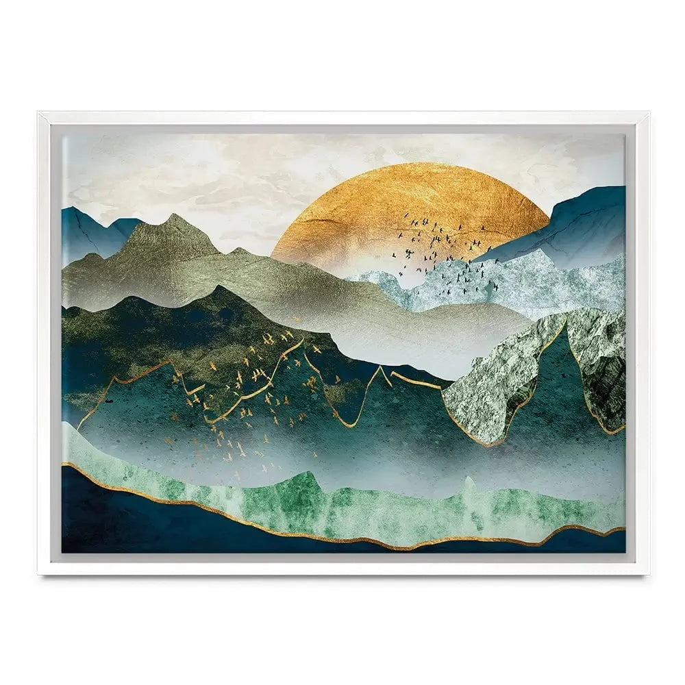 Green Golden Mountains By Sunset Canvas Print Green Golden Mountains By Sunset Canvas Print wall art product Cesar_Torres / Shutterstock
