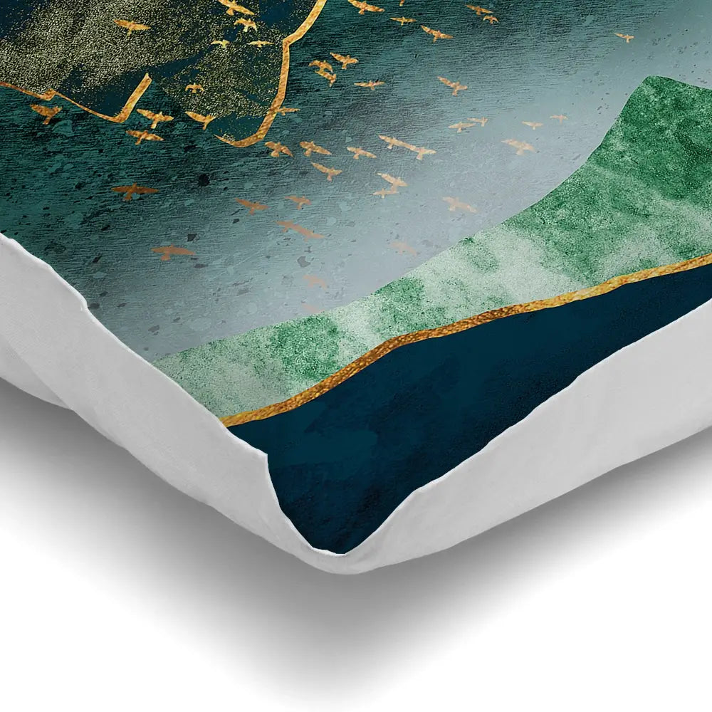 Green Golden Mountains By Sunset Cushion Green Golden Mountains By Sunset Cushion wall art product Cesar_Torres / Shutterstock