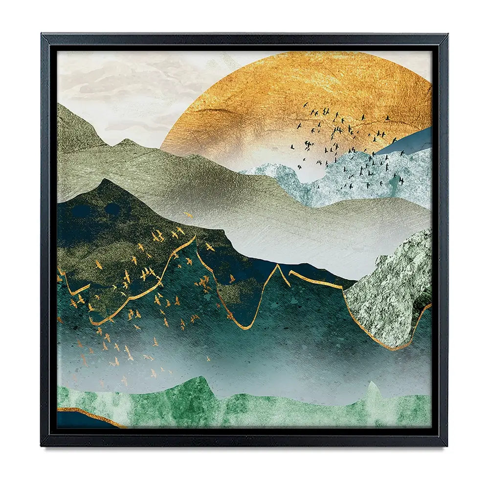 Green Golden Mountains By Sunset Oversized Canvas Print Green Golden Mountains By Sunset Oversized Canvas Print wall art product Art Print Shop