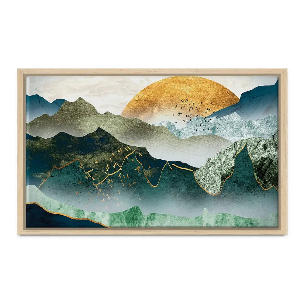 Green Golden Mountains By Sunset Oversized Canvas Print Green Golden Mountains By Sunset Oversized Canvas Print wall art product Art Print Shop