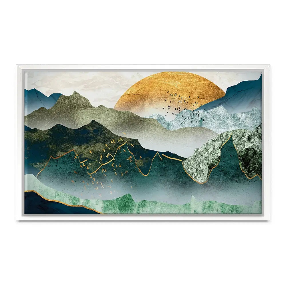 Green Golden Mountains By Sunset Oversized Canvas Print Green Golden Mountains By Sunset Oversized Canvas Print wall art product Art Print Shop