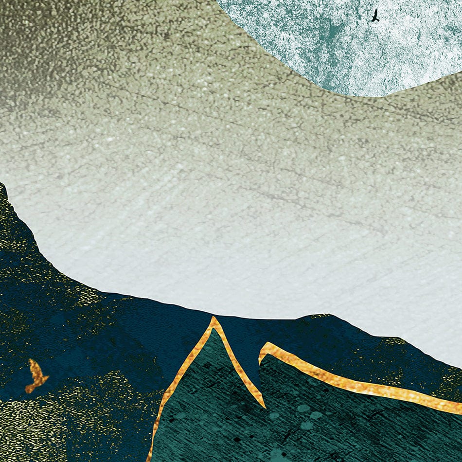 Green Golden Mountains By Sunset Square Framed Art Print wall art product Cesar_Torres / Shutterstock