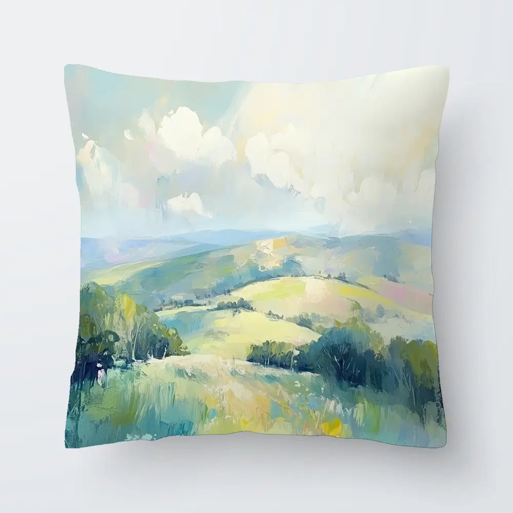 Green Hills Cushion Green Hills Cushion wall art product Art Print Shop