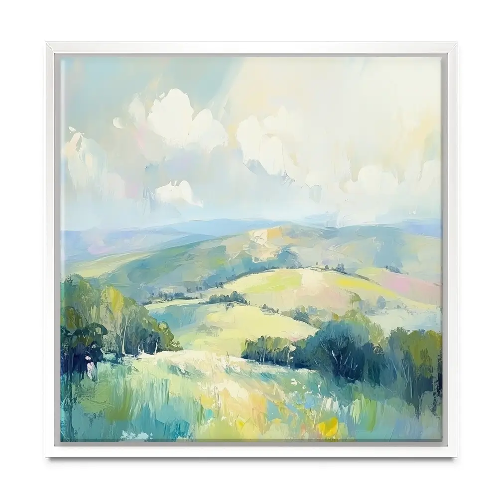 Green Hills Square Canvas Print Green Hills Square Canvas Print wall art product Art Print Shop