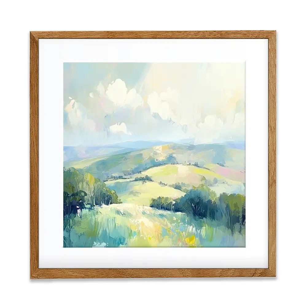 Green Hills Square Framed Art Print Green Hills Square Framed Art Print wall art product Art Print Shop