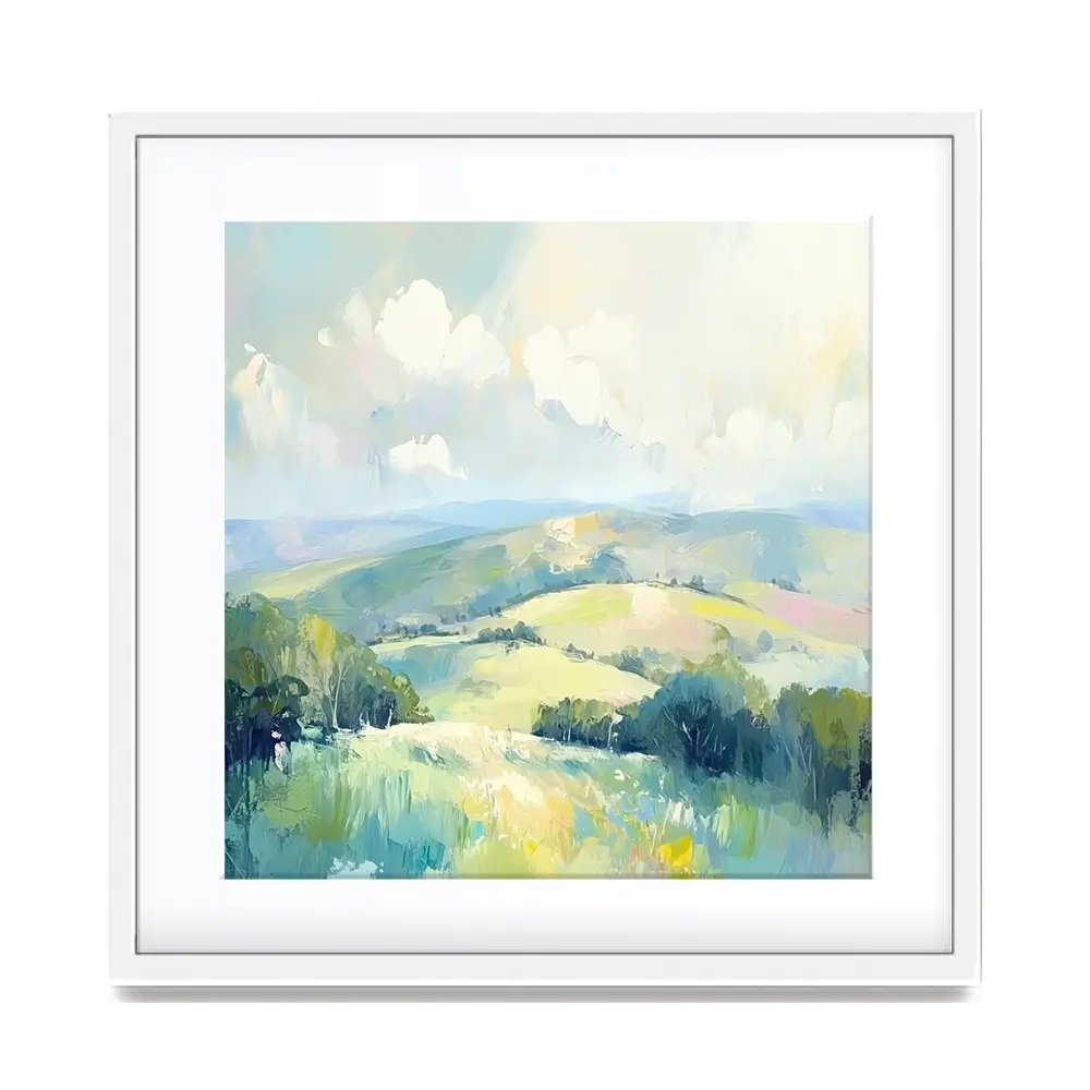 Green Hills Square Framed Art Print Green Hills Square Framed Art Print wall art product Art Print Shop