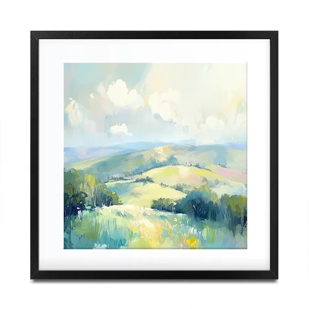 Green Hills Square Framed Art Print Green Hills Square Framed Art Print wall art product Art Print Shop