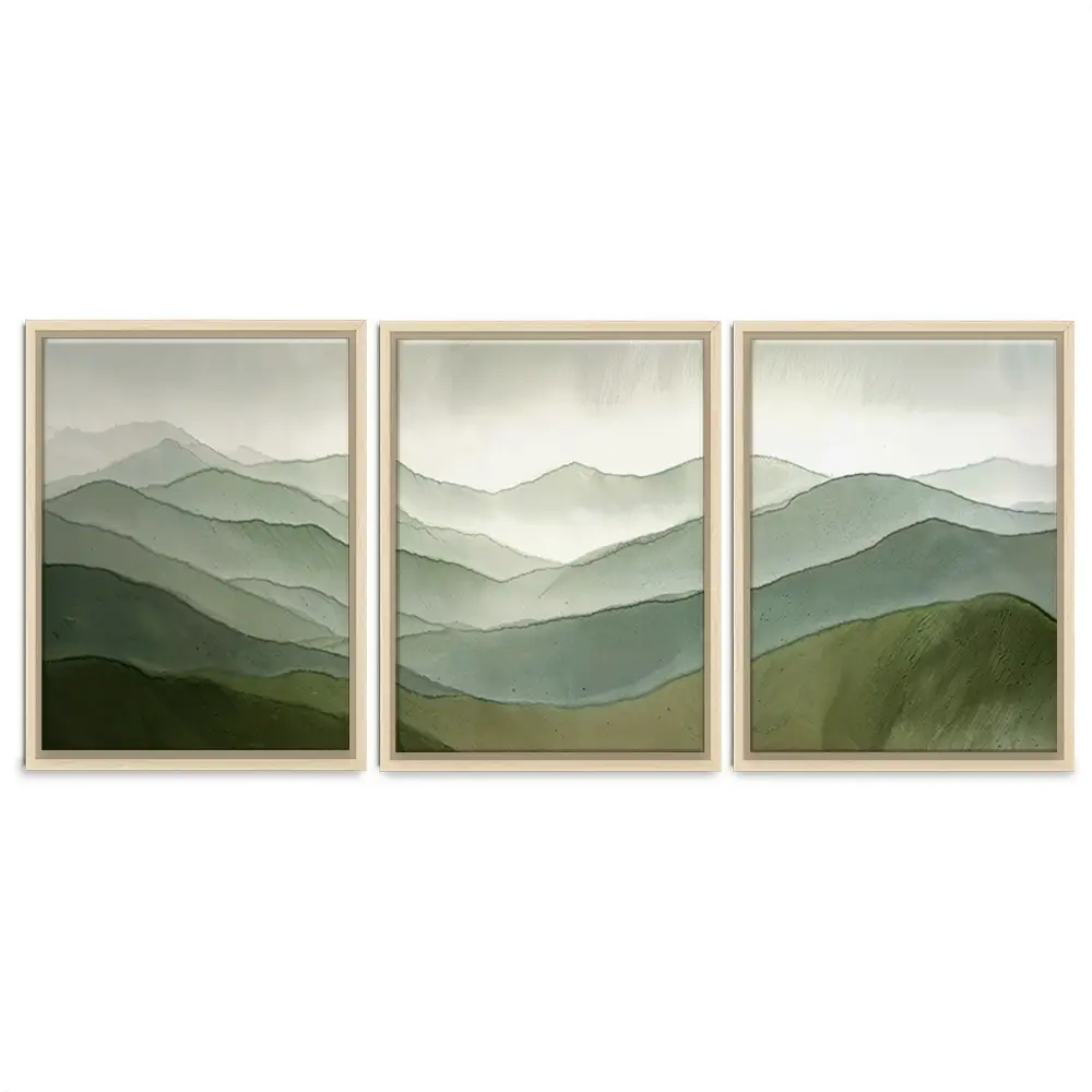 Green Hills Trio Canvas Print Green Hills Trio Canvas Print wall art product IAmHomeStudio