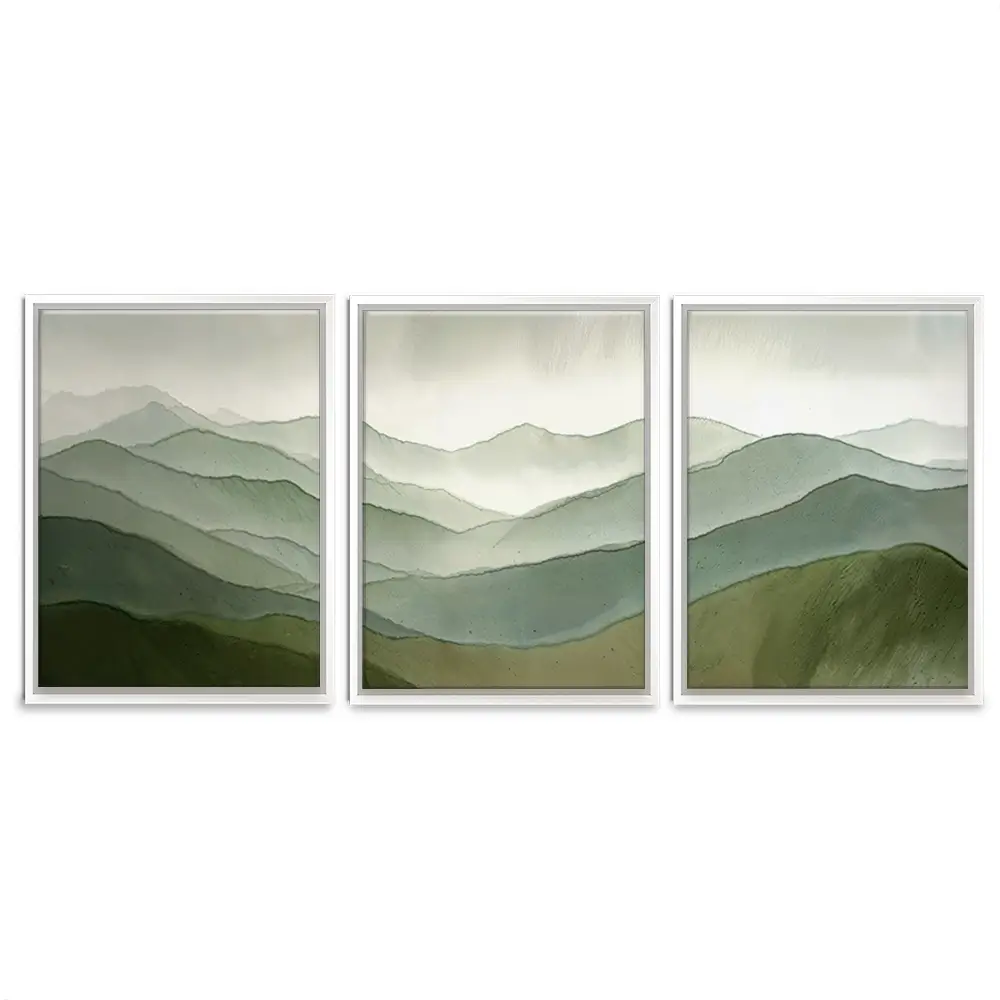 Green Hills Trio Canvas Print Green Hills Trio Canvas Print wall art product IAmHomeStudio
