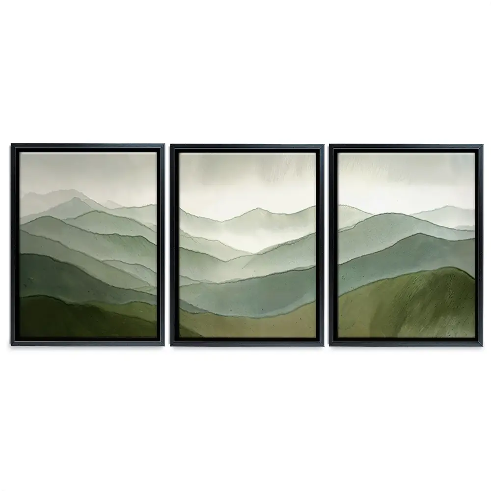 Green Hills Trio Canvas Print Green Hills Trio Canvas Print wall art product IAmHomeStudio