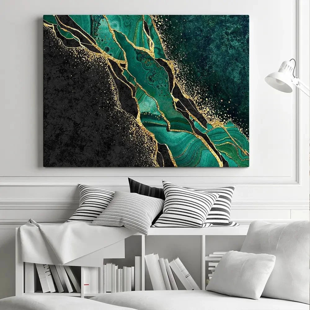 Green Malachite Marble Canvas Print Green Malachite Marble Canvas Print wall art product wacomka / Shutterstock