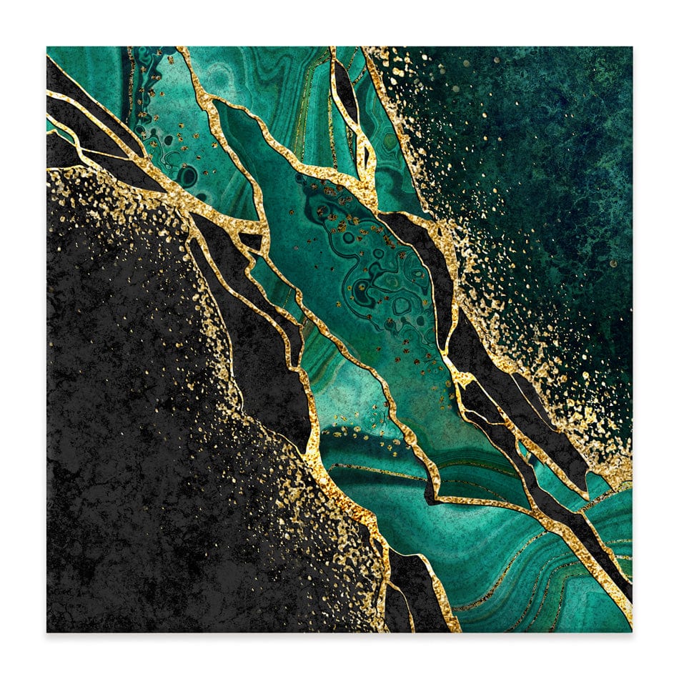Green Malachite Marble Square Canvas Print wall art product wacomka / Shutterstock
