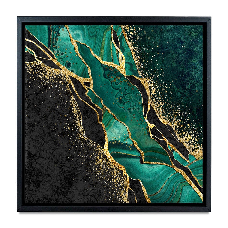 Green Malachite Marble Square Canvas Print wall art product wacomka / Shutterstock