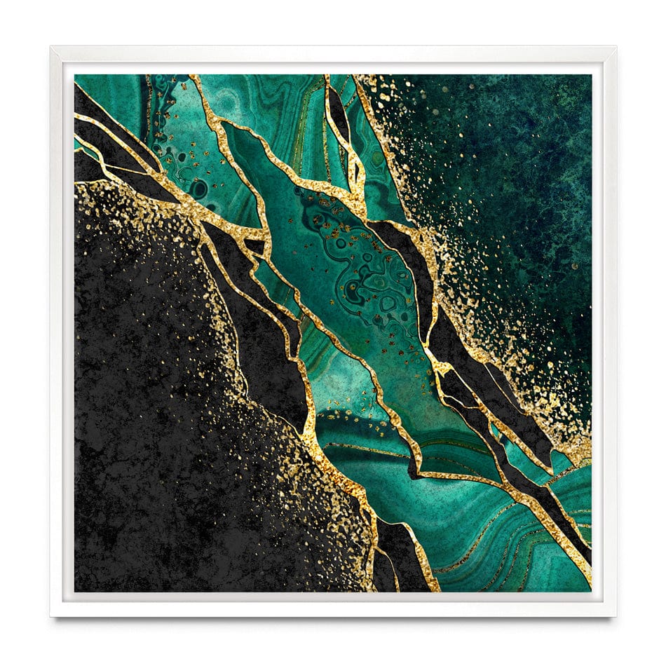 Green Malachite Marble Square Canvas Print wall art product wacomka / Shutterstock