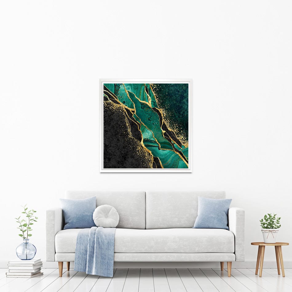 Green Malachite Marble Square Canvas Print wall art product wacomka / Shutterstock