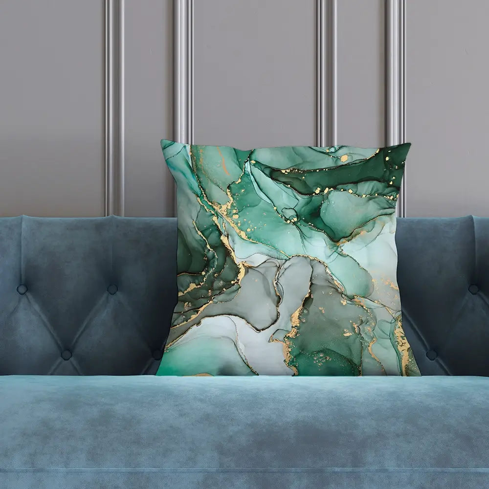 Green Marble Tones Cushion Green Marble Tones Cushion wall art product djero.adlibeshe yahoo.com / Shutterstock