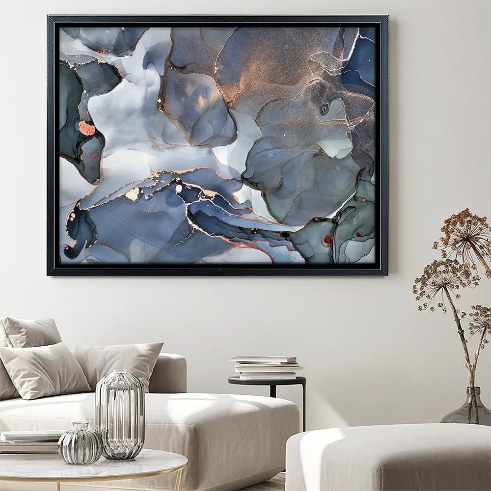 Grey And Blue Marble Canvas Print Grey And Blue Marble Canvas Print wall art product djero.adlibeshe yahoo.com / Shutterstock