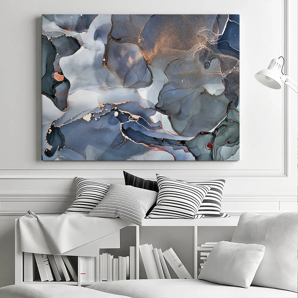 Grey And Blue Marble Canvas Print Grey And Blue Marble Canvas Print wall art product djero.adlibeshe yahoo.com / Shutterstock