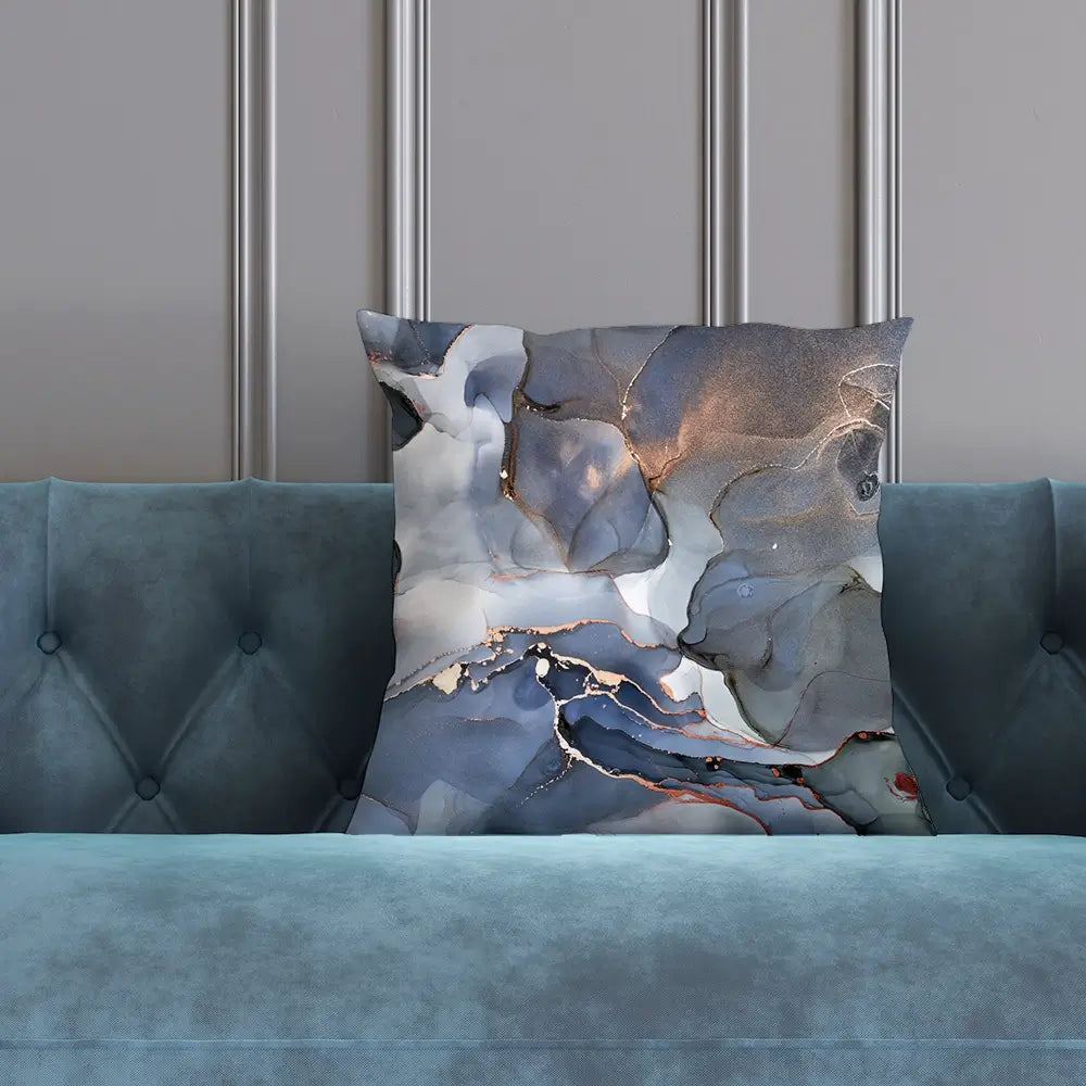 Grey And Blue Marble Cushion Grey And Blue Marble Cushion wall art product Art Print Shop