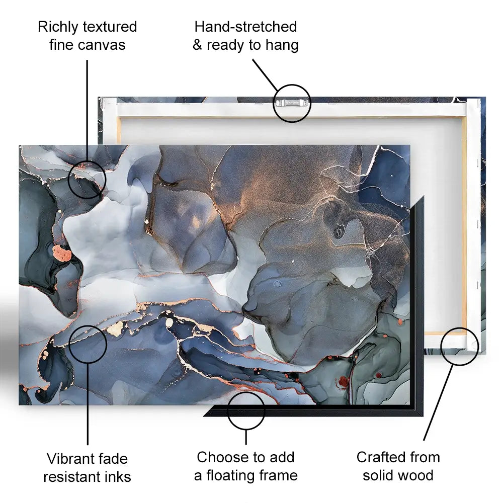 Grey And Blue Marble Oversized Canvas Print Grey And Blue Marble Oversized Canvas Print wall art product djero.adlibeshe yahoo.com / Shutterstock