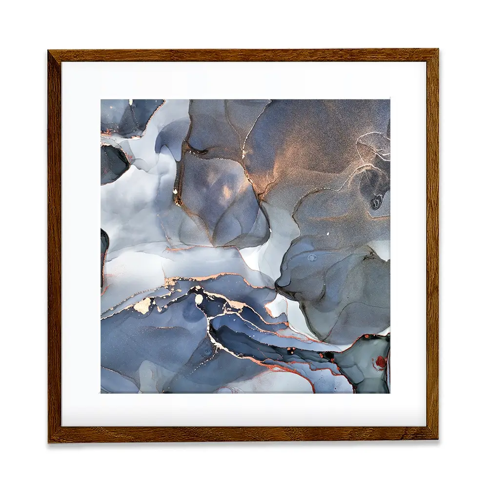 Grey And Blue Marble Square Framed Art Print Grey And Blue Marble Square Framed Art Print wall art product Art Print Shop