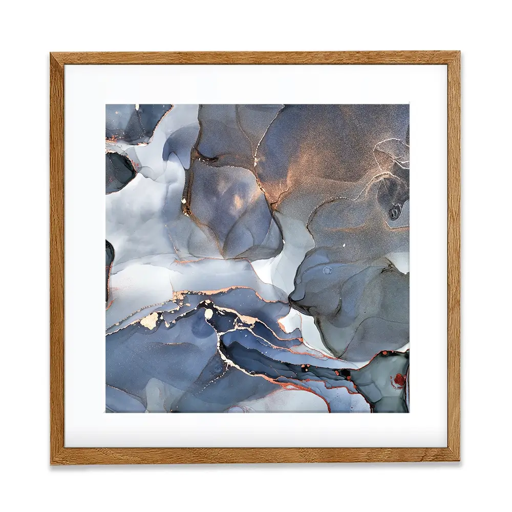 Grey And Blue Marble Square Framed Art Print Grey And Blue Marble Square Framed Art Print wall art product Art Print Shop