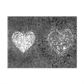 Grey And White Hearts Splatter Canvas Print Grey And White Hearts Splatter Canvas Print wall art product J Tonges
