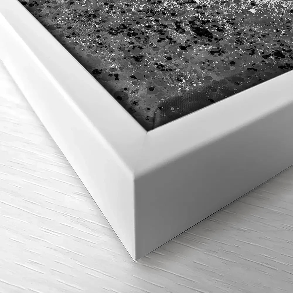 Grey And White Hearts Splatter Canvas Print Grey And White Hearts Splatter Canvas Print wall art product J Tonges