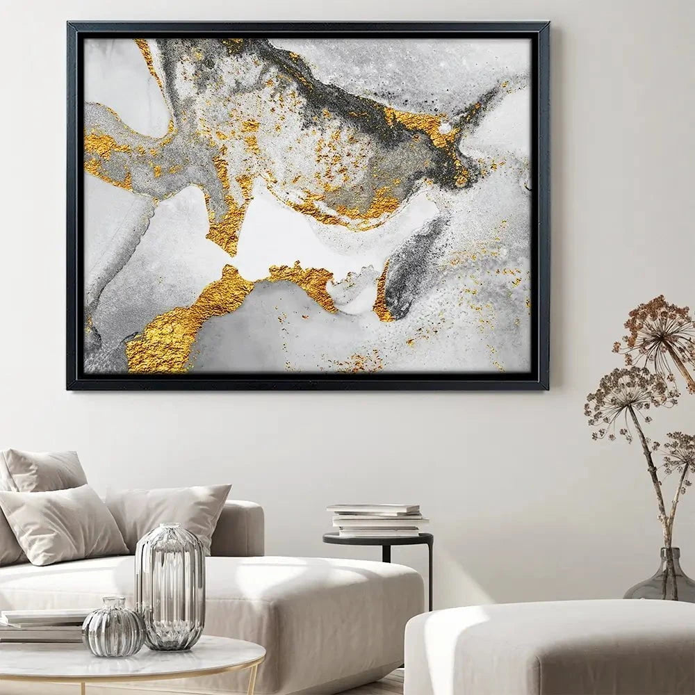 Grey And White Marble Canvas Print Grey And White Marble Canvas Print wall art product CARACOLLA / Shutterstock