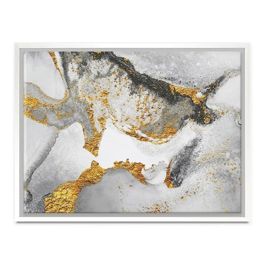 Grey And White Marble Canvas Print Grey And White Marble Canvas Print wall art product CARACOLLA / Shutterstock