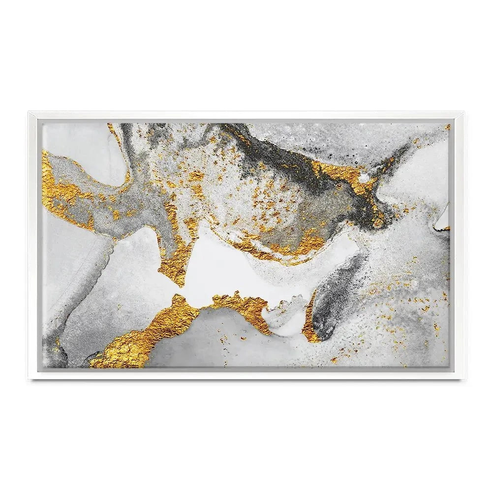 Grey And White Marble Canvas Print Grey And White Marble Canvas Print wall art product CARACOLLA / Shutterstock