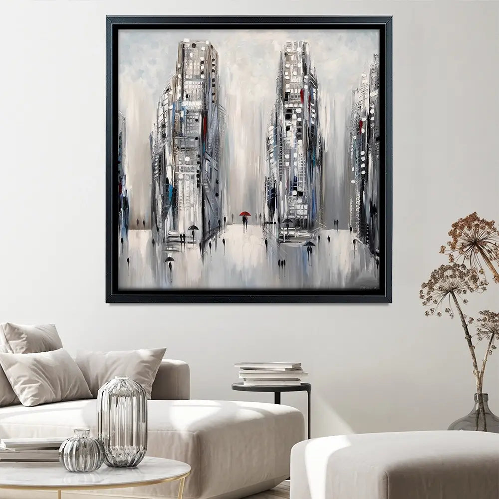 Grey City Canvas Print Grey City Canvas Print wall art product Ekaterina Ermilkina
