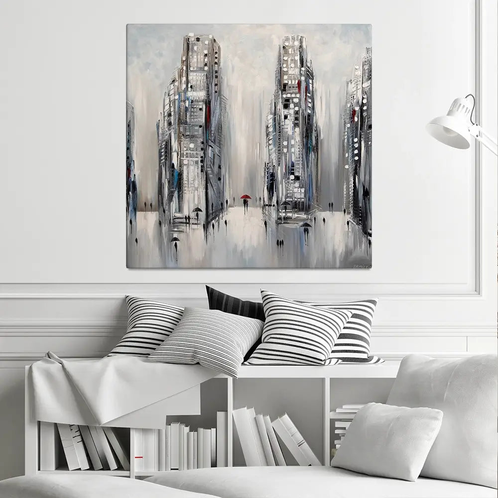 Grey City Canvas Print Grey City Canvas Print wall art product Ekaterina Ermilkina