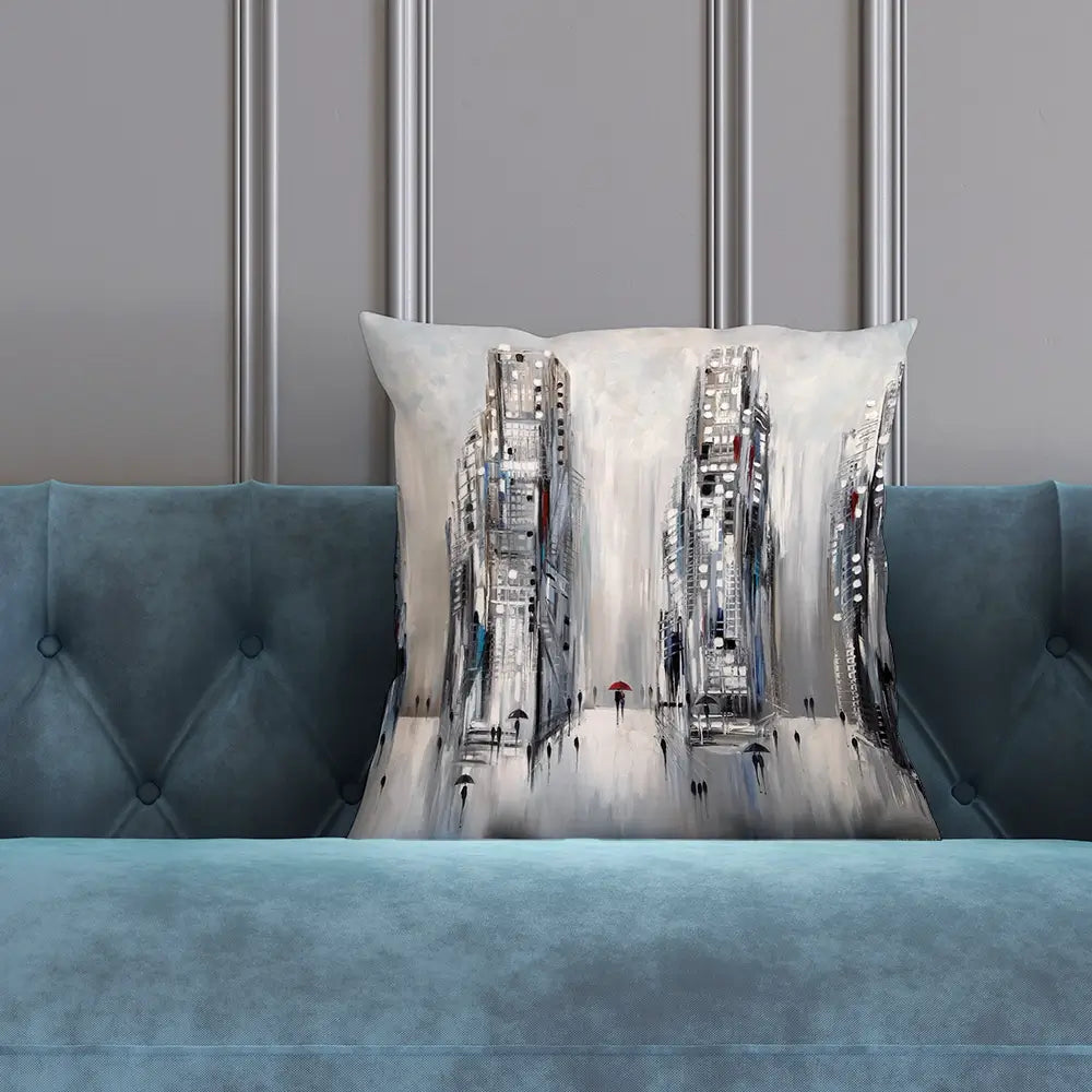 Grey City Cushion Grey City Cushion wall art product Ekaterina Ermilkina