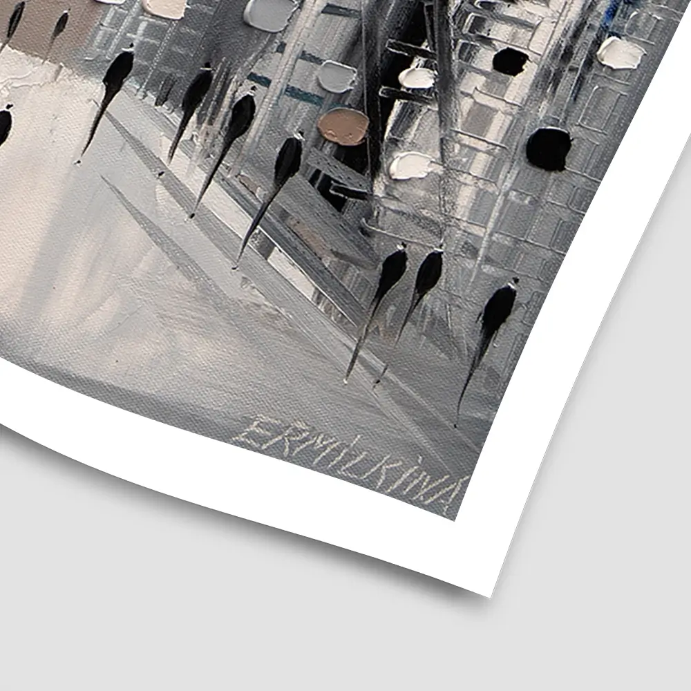 Grey City Love Square Art Print Grey City Love Square Art Print wall art product Ekaterina Ermilkina