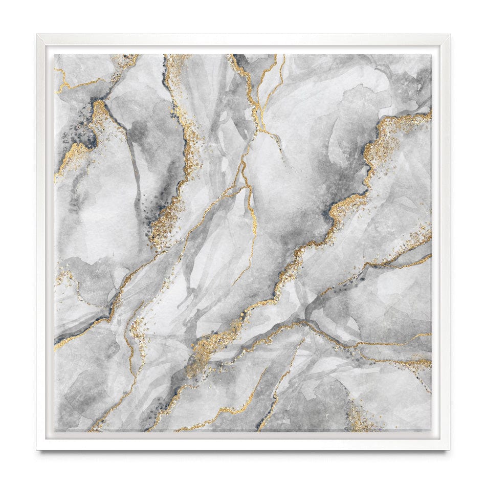 Grey Marble Square Canvas Print wall art product wacomka / Shutterstock