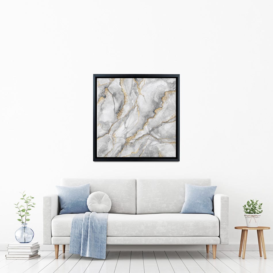 Grey Marble Square Canvas Print wall art product wacomka / Shutterstock