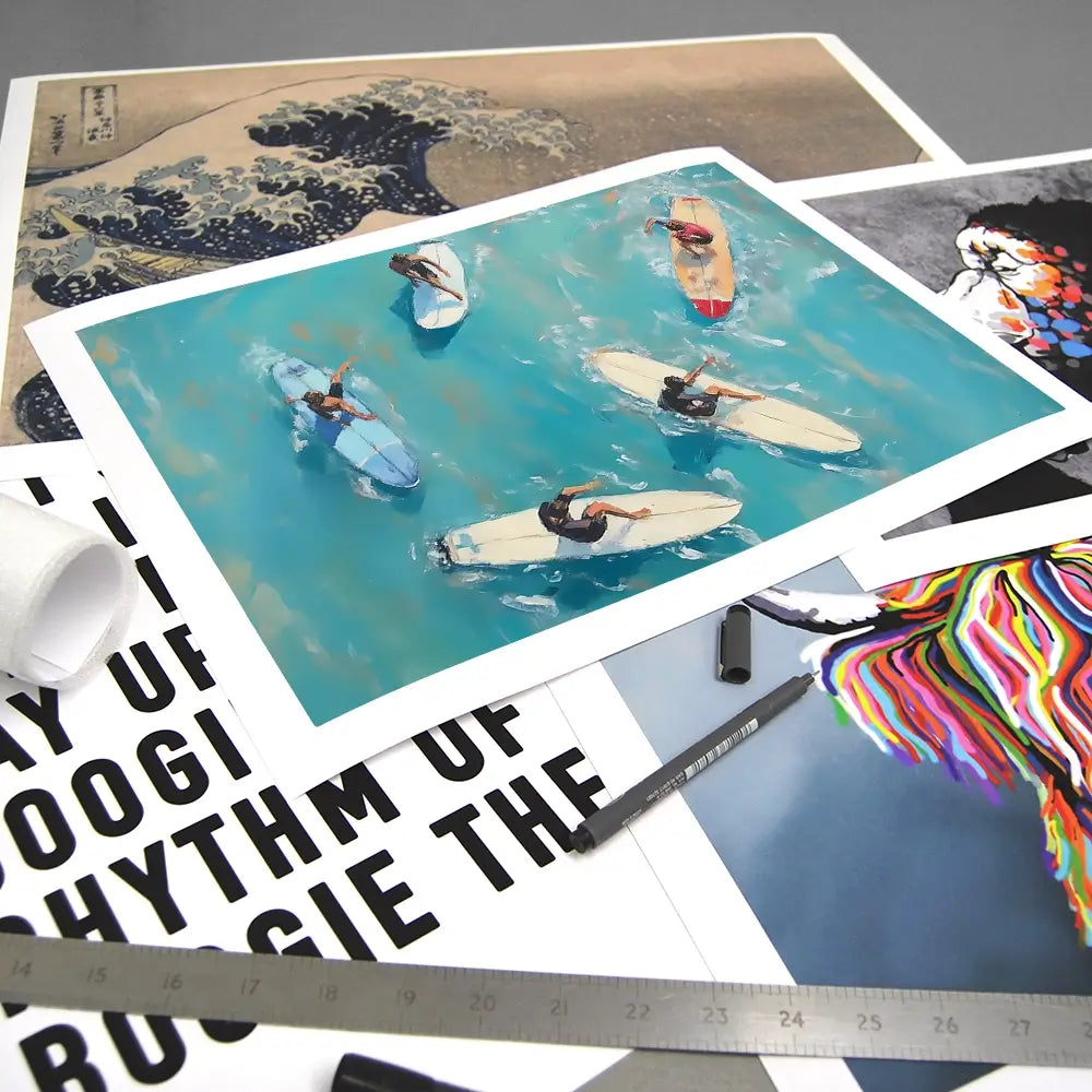 Group Of Surfers Art Print Group Of Surfers Art Print wall art product NiniArt - Independent
