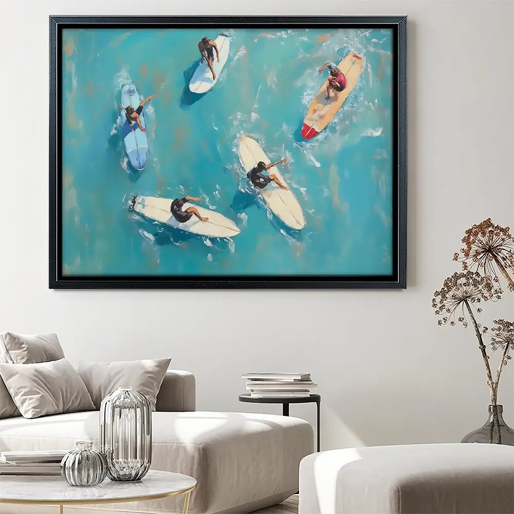 Group Of Surfers Canvas Print Group Of Surfers Canvas Print wall art product NiniArt - Independent