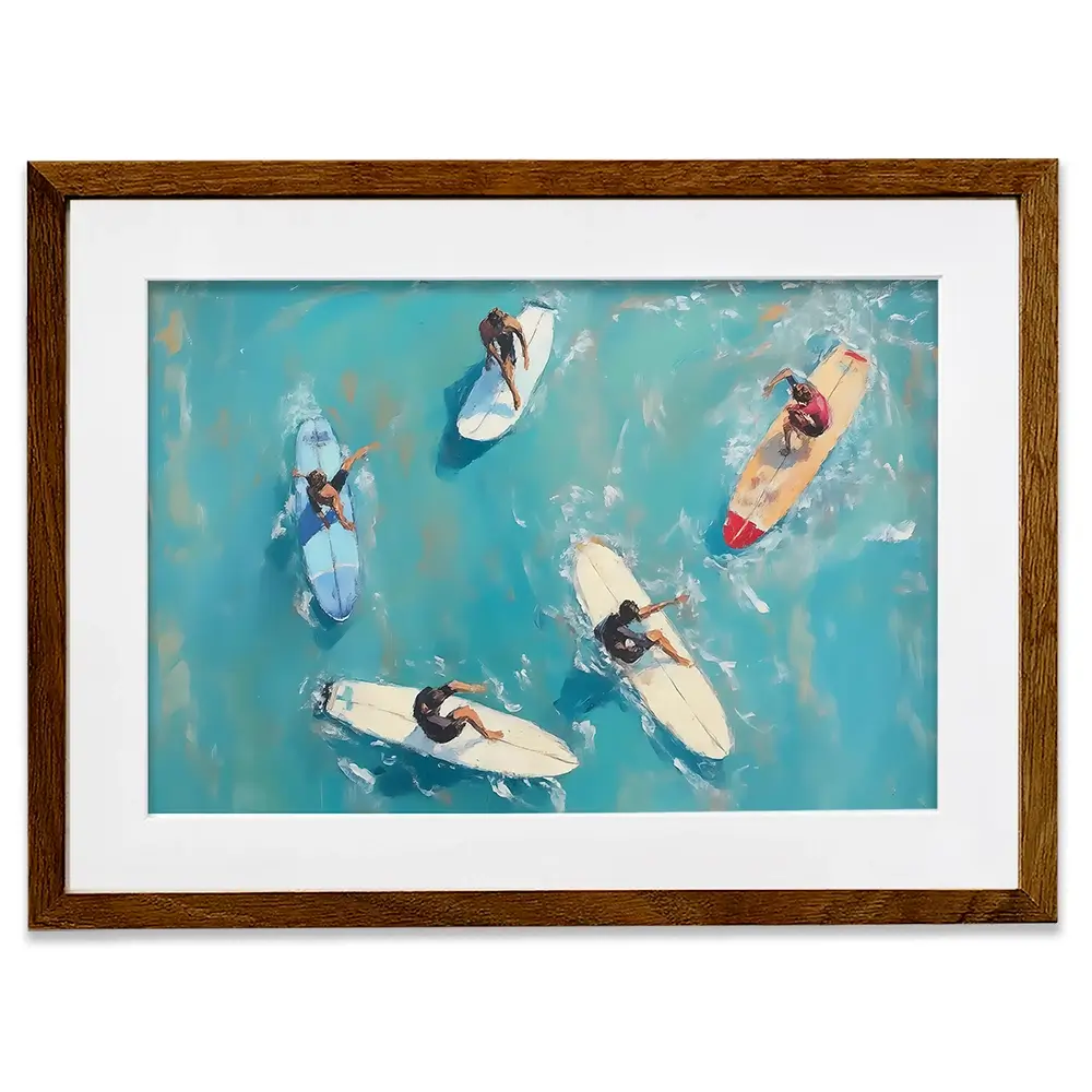 Group Of Surfers Framed Art Print Group Of Surfers Framed Art Print wall art product NiniArt - Independent