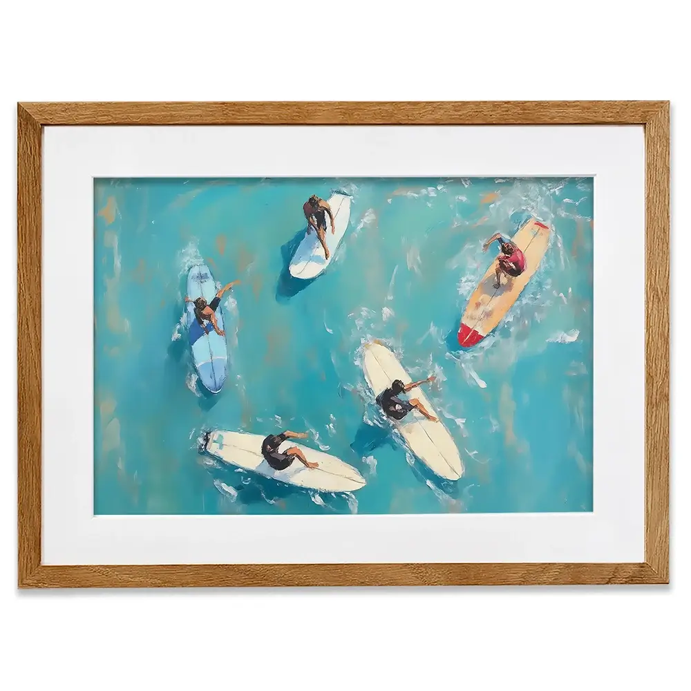 Group Of Surfers Framed Art Print Group Of Surfers Framed Art Print wall art product NiniArt - Independent