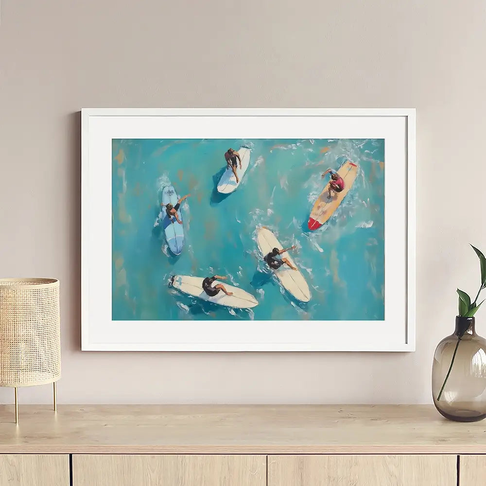 Group Of Surfers Framed Art Print Group Of Surfers Framed Art Print wall art product NiniArt - Independent