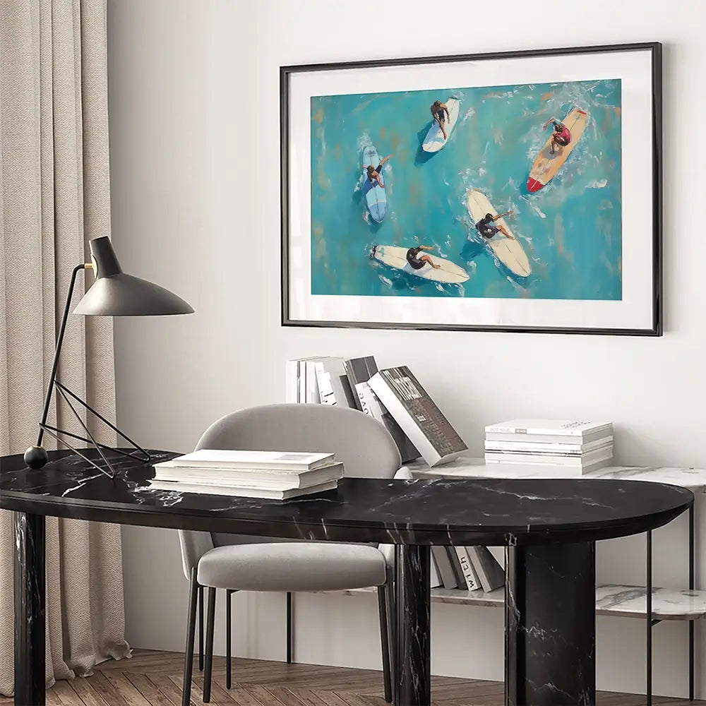 Group Of Surfers Framed Art Print Group Of Surfers Framed Art Print wall art product NiniArt - Independent