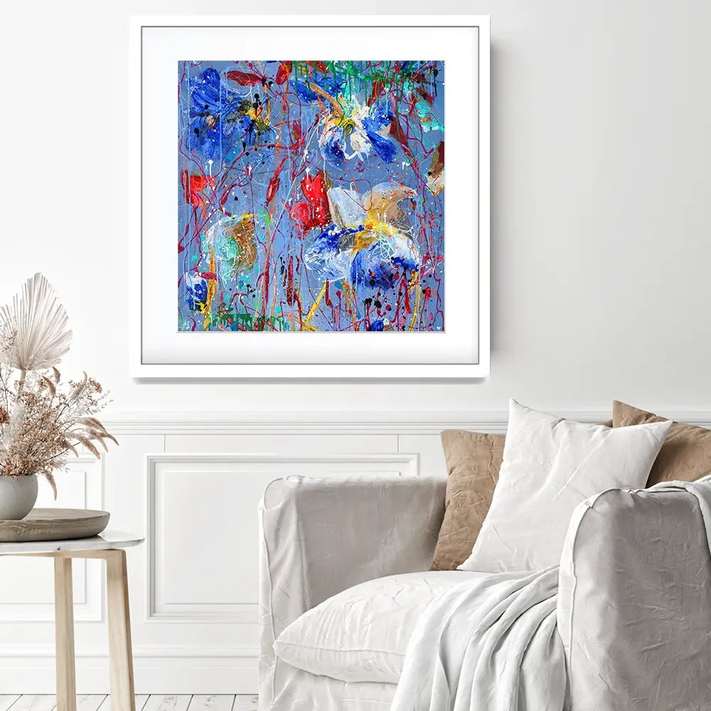 Growing In Blue Framed Art Print Growing In Blue Framed Art Print wall art product Studio Paint-Ing